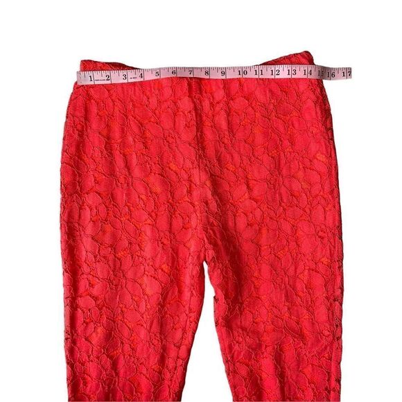 Free People Red Wild Laces Pull-On Crop Flare Pants - Picture 8 of 10
